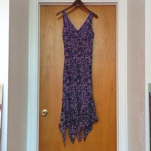 Gorgeous Purple Dots Handkerchief Dress